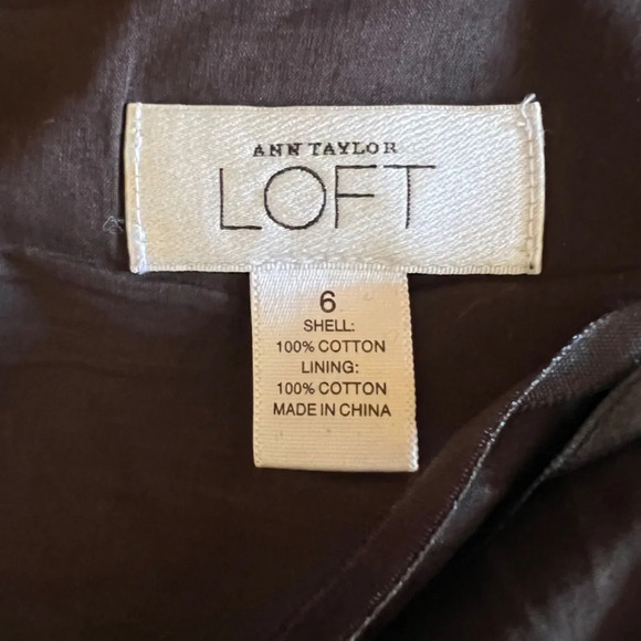 Ann Taylor Loft Strapless Brown/Cream Sequin Embellished Midi Dress Size 6 - Picture 6 of 6